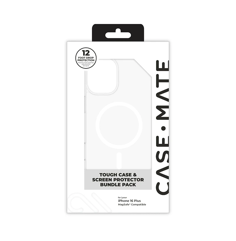 Case-Mate Protection Pack Tough MagSafe Case and Glass Screen Protector for Apple iPhone 16 Plus
