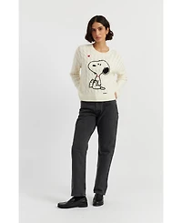 Chinti & Parker Women's Wool Cashmere Snoopy Cable Sweater