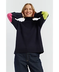 Chinti & Parker Women's Wool Cashmere Elbow Patch Rollneck Sweater