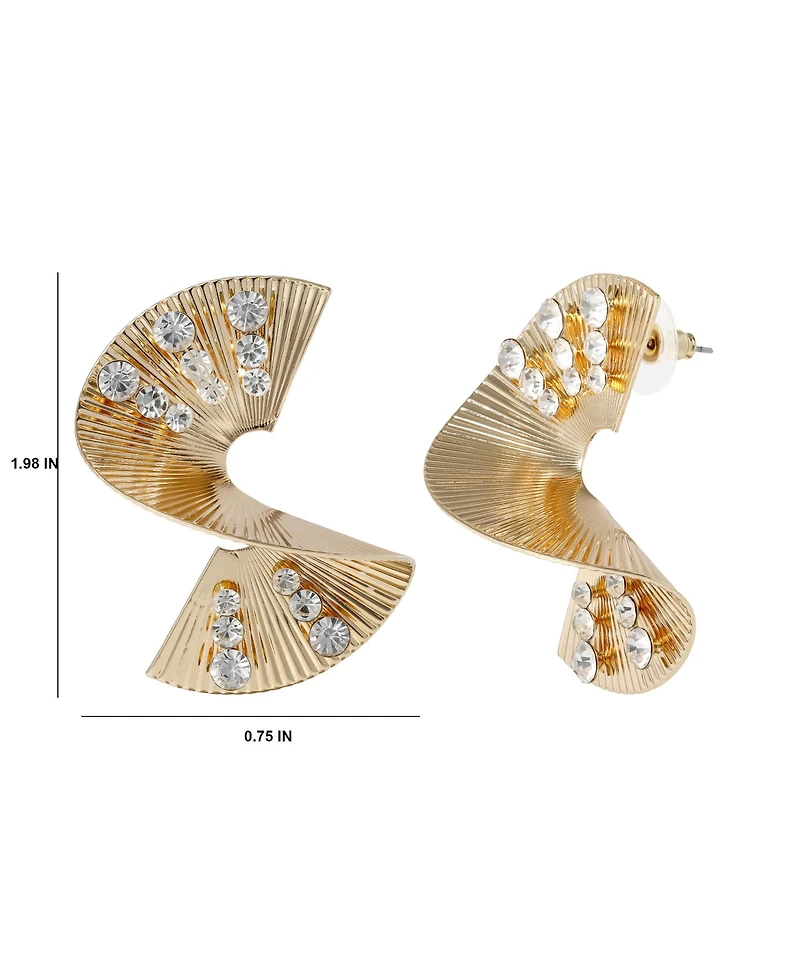 BCBGeneration Sculpted Fan Crystal Earrings