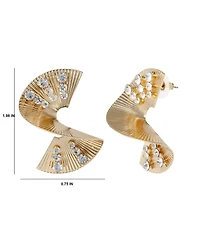 BCBGeneration Sculpted Fan Crystal Earrings
