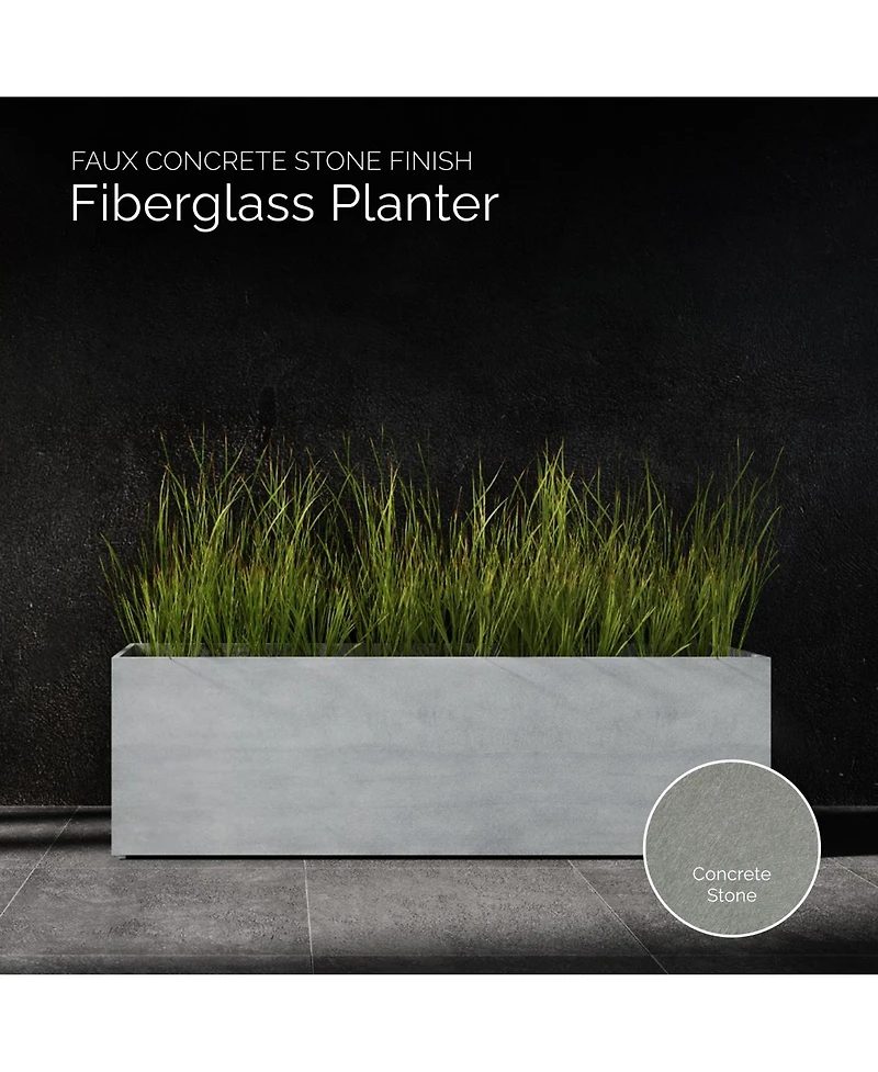 Cosapots Lonno Long Rectangular Planter - Brown Stone Finish