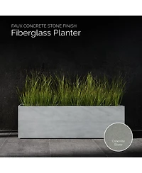 Cosapots Lonno Long Rectangular Planter - Brown Stone Finish