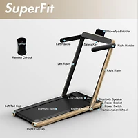 2.25HP 2 in 1 Folding Treadmill with App Speaker Remote Control