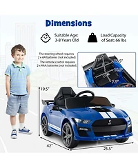 Gymax 12V Kids Ride on Car Licensed Ford Mustang Shelby GT500 w/ Remote Control