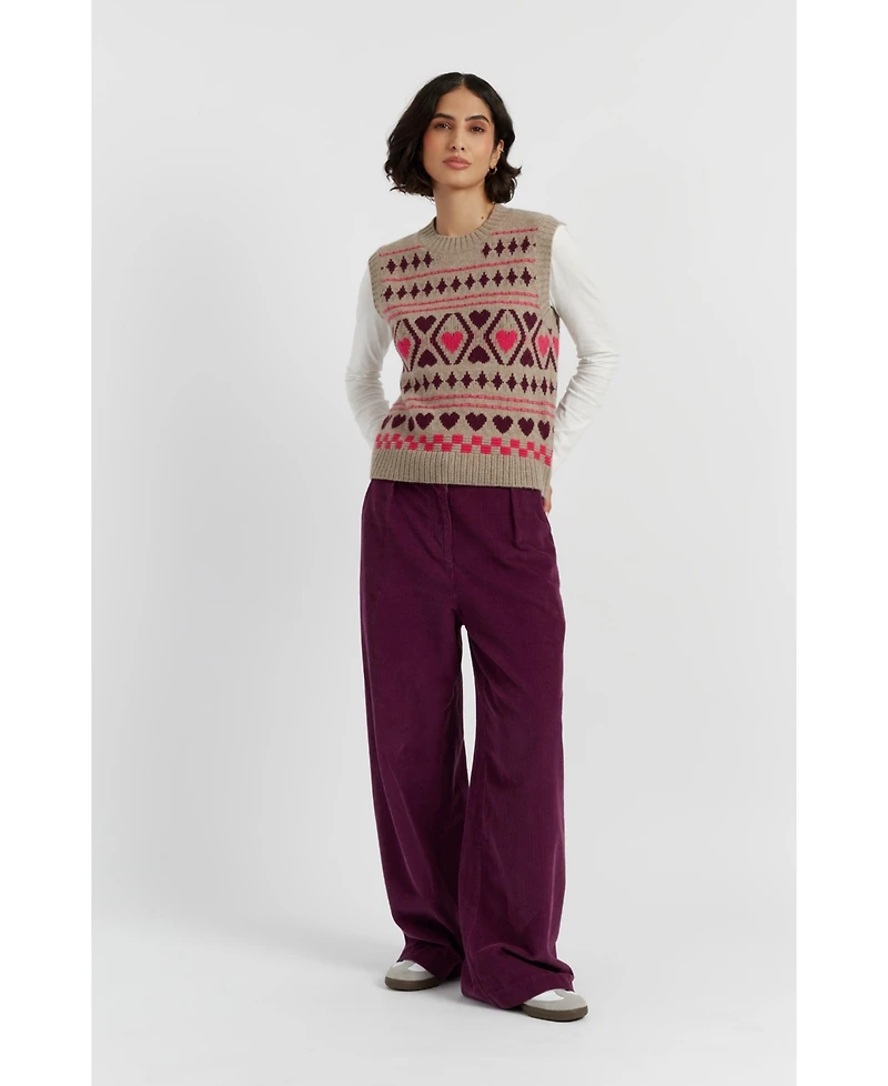 Chinti & Parker Women's Wool Cashmere Hearts and Diamonds Tank