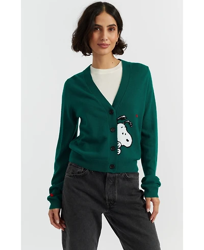 Chinti & Parker Women's Wool Cashmere Snoopy Peek Cardigan