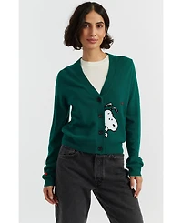 Chinti & Parker Women's Wool Cashmere Snoopy Peek Cardigan