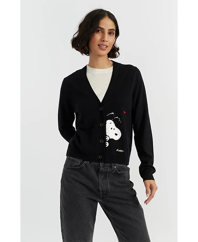 Chinti & Parker Women's Wool Cashmere Snoopy Peek Cardigan