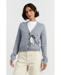 Chinti & Parker Women's Wool Cashmere Snoopy Peek Cardigan