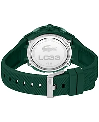 Lacoste Men's LC33 Green Silicone Strap Watch, 44.8mm