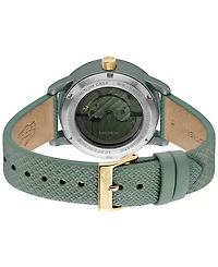 Lacoste Women's Automatic Green Leather Strap Watch, 38mm