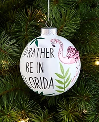 Holiday Lane Florida Glass Glittered Ball Ornament, Macy's Exclusive