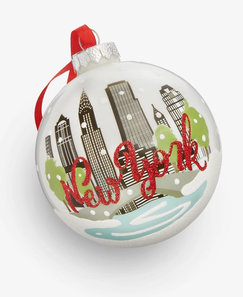 Holiday Lane New York City Glass Skyline Ball Ornament, Macy's Exclusive