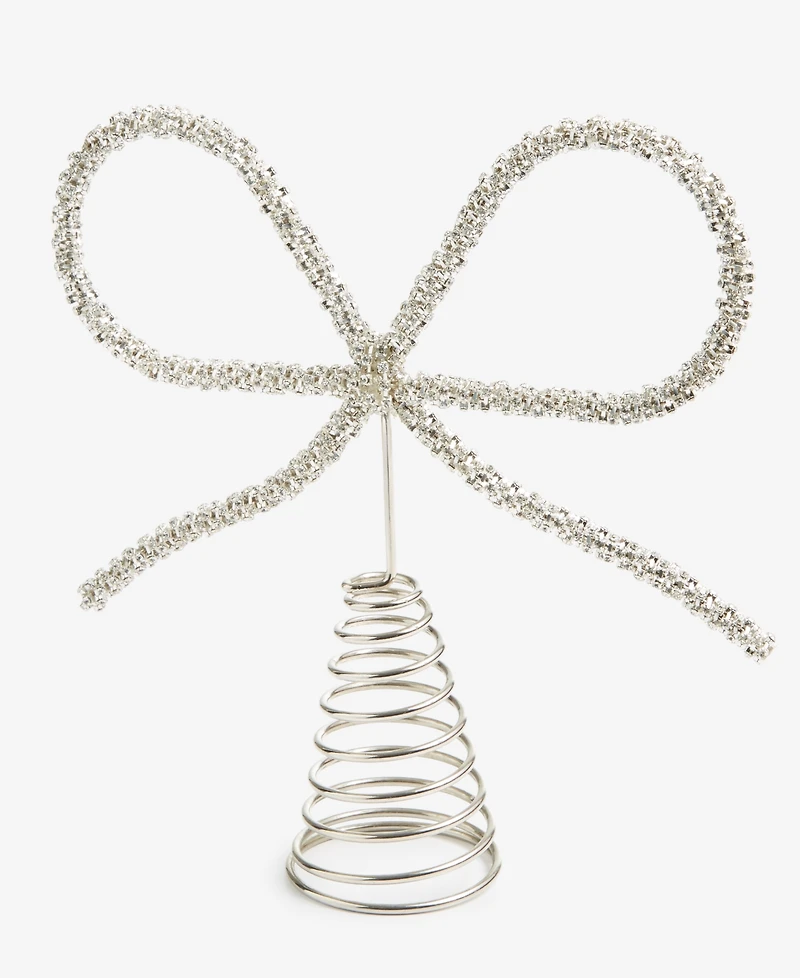 Holiday Lane Opulence Silver-Tone Bow Tree Topper, Macy's Exclusive