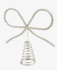Holiday Lane Opulence Silver-Tone Bow Tree Topper, Macy's Exclusive