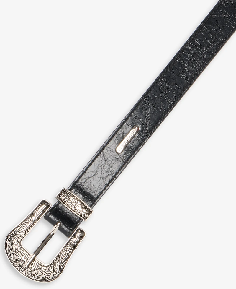 Steve Madden Western Shiny Distressed Belt