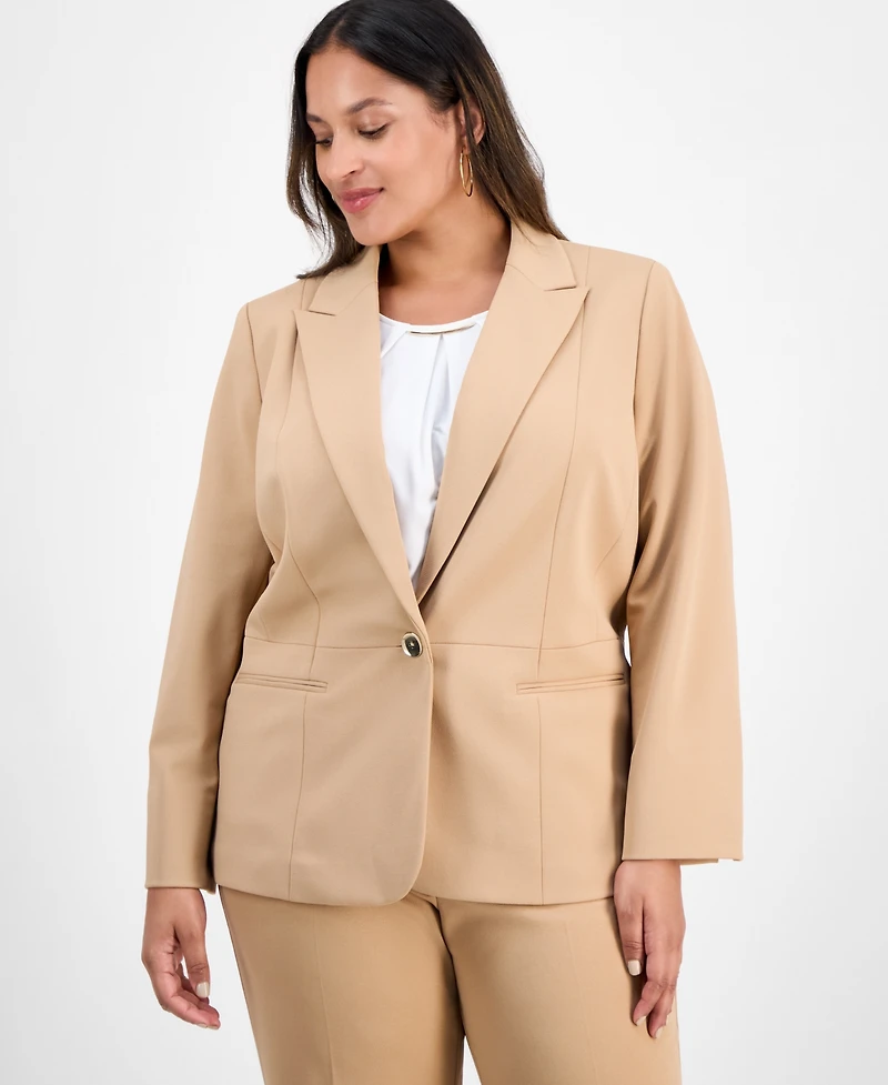 Kasper Plus Single-Button Blazer