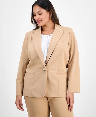 Kasper Plus Single-Button Blazer