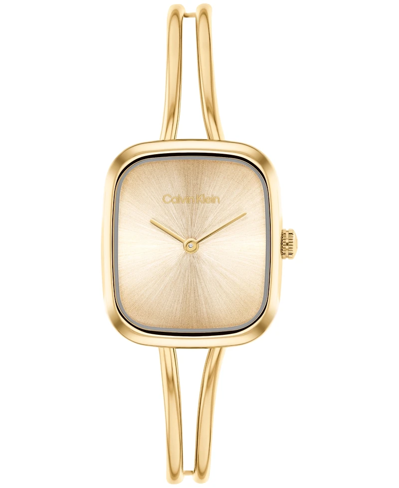 Calvin Klein Women's Ck Adore Gold Tone Stainless Steel Bangle Bracelet Watch 20.8mm
