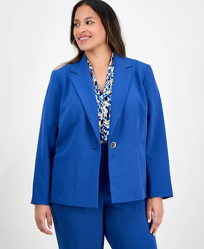 Kasper Plus Single-Button Blazer