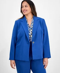 Kasper Plus Single-Button Blazer