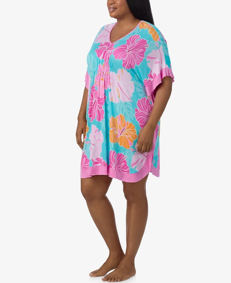 Ellen Tracy Plus Short Sleeves Sleepwear Caftan