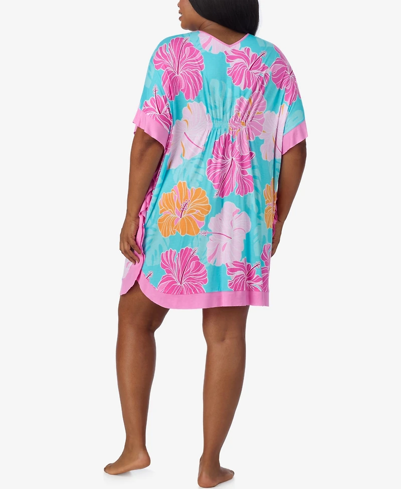 Ellen Tracy Plus Short Sleeves Sleepwear Caftan
