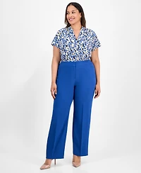 Kasper Plus Straight-Leg Pants