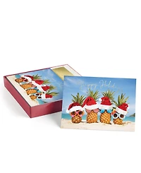 Masterpiece Studios Pineapple Santas Holiday Boxed Cards