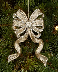 Holiday Lane Christmas Glitters Gold Bow Ornament, Macy's Exclusive