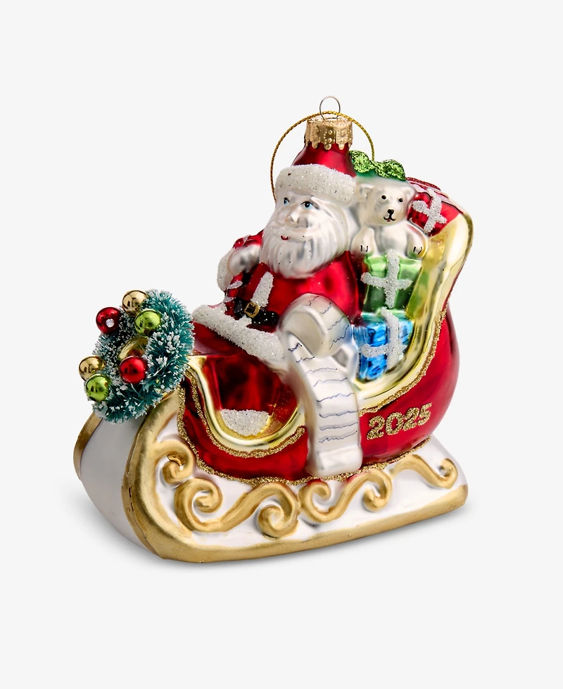 Holiday Lane Christmas Cheer Santa In Sleigh Ornament, Macy's Exclusive