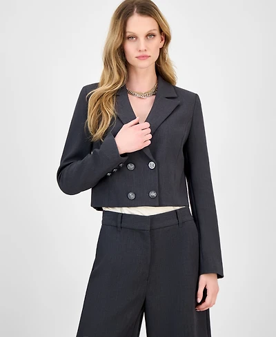 Guess Women's Joandra Double-Breasted Cropped Blazer
