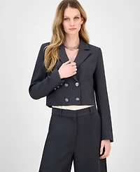 Guess Women's Joandra Double-Breasted Cropped Blazer