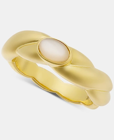 On 34th Gold-Plated Twist Mother of Pearl Ring, Macy's Exclusive