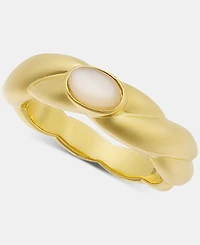 On 34th Gold-Plated Twist Mother of Pearl Ring, Macy's Exclusive