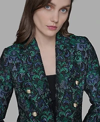 Karl Lagerfeld Paris Petite Jacquard Open-Front Jacket
