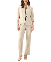 Kasper Women's Pinstripe Notch-Collar 3/4-Sleeve Jacket, Regular & Petite Sizes