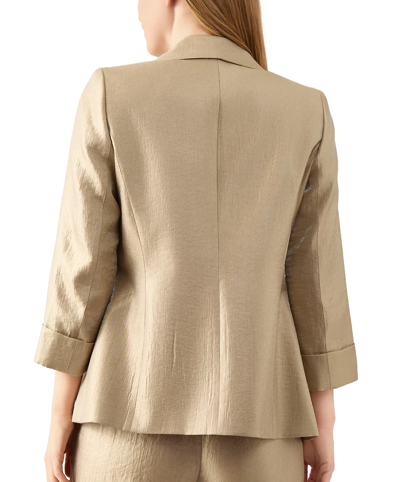Kasper Women's Shimmer Twill Shawl-Collar Open-Front Jacket, Regular & Petite