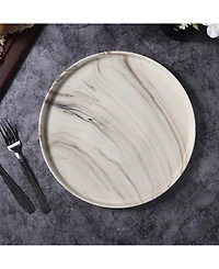 Lorren Home Trends Shiny Marble Pattern Round Serving Platter