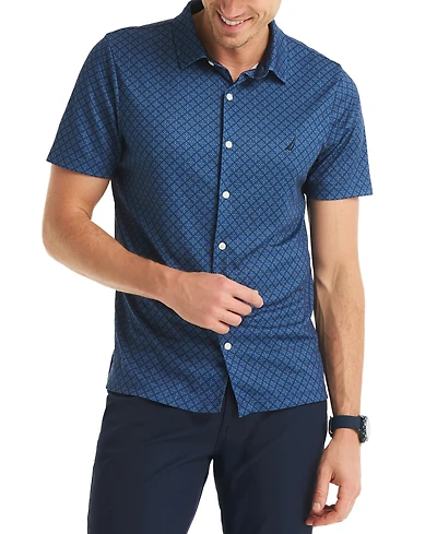 Nautica Men's Printed Classic-Fit Performance Button-Down Shirt