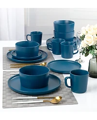 Lorren Home Trends Blue 16-Pc. Dinnerware Set, Service for 4