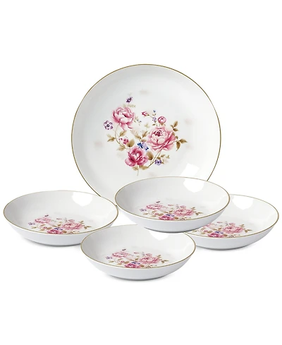 Lorren Home Trends Floral Bouquet 5-Pc. Pasta/All-Purpose Bowl Set