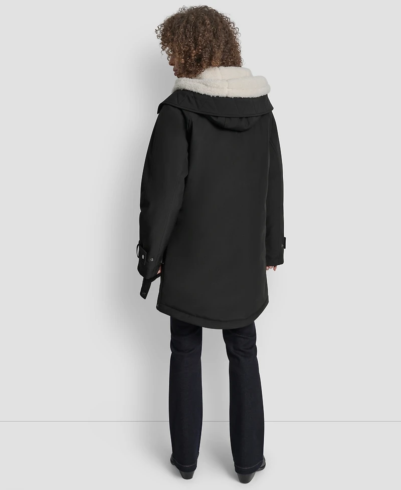 Dkny Women's Faux-Fur-Lined Hooded Softshell Coat