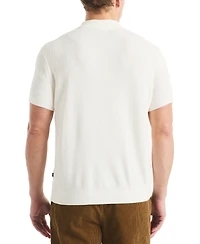 Nautica Men's Short Sleeve Button-Front Camp Sweater