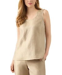 Kasper Women's Shimmer Twill Scoop-Neck Sleeveless Top, Regular & Petite Sizes