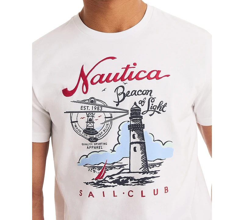 Nautica Men's Short Sleeve Beacon of Light Graphic T-Shirt