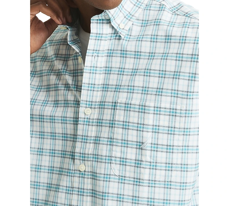 Nautica Men's Short Sleeve Tattersall Button-Down Shirt