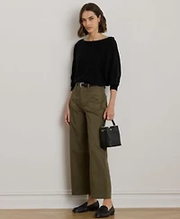 Lauren Ralph Lauren Womens Stretch Chino Wide Leg Cropped Pants 0p 22w