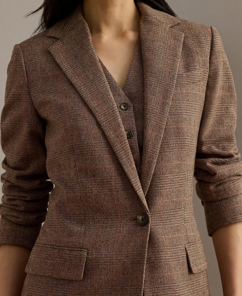 Lauren Ralph Women's Glen Plaid Cotton-Blend Blazer